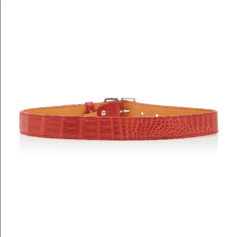 Madison Vaincourt genuine crocodile red belt 75 - Picture 2 of 12